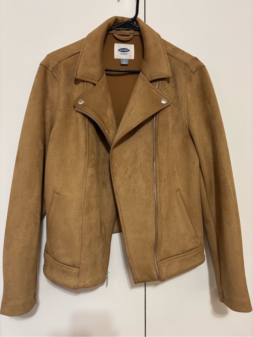 Old Navy Camel Suede-Look Moto Jacket